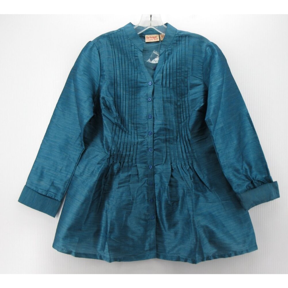 The Vermont Country Store Top Small Pintuck Blouse Cottagecore *